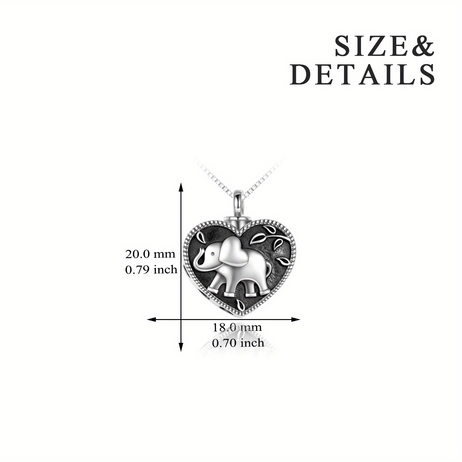 Urn Ashes Necklace Sterling Silver Elephant Pendant